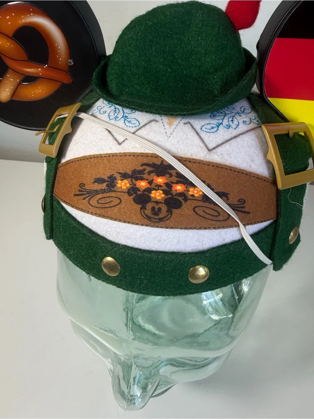 Vintage Oktoberfest Green Lederhosen Mickey Ear Headband